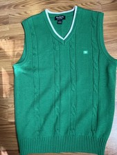 Southpole Vest Mens Size Large Cableknit Green Sweater Hip Hop