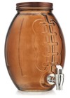 Football Shaped Glass Drink Dispenser and 6 Football Shaped Cups Set