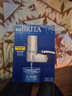 Brita Basic Faucet Mount Water Filter System Chrome Removes 99% Lead New In Box