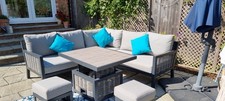Tuscan L Shaped Corner Garden Sofa Set Table Stools Parasol RRP £3470