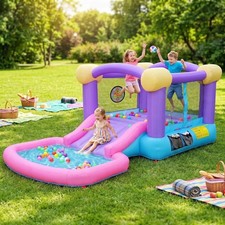 Commercial Inflatable Bounce House Castle Jumping with Slide and 470W Blower New