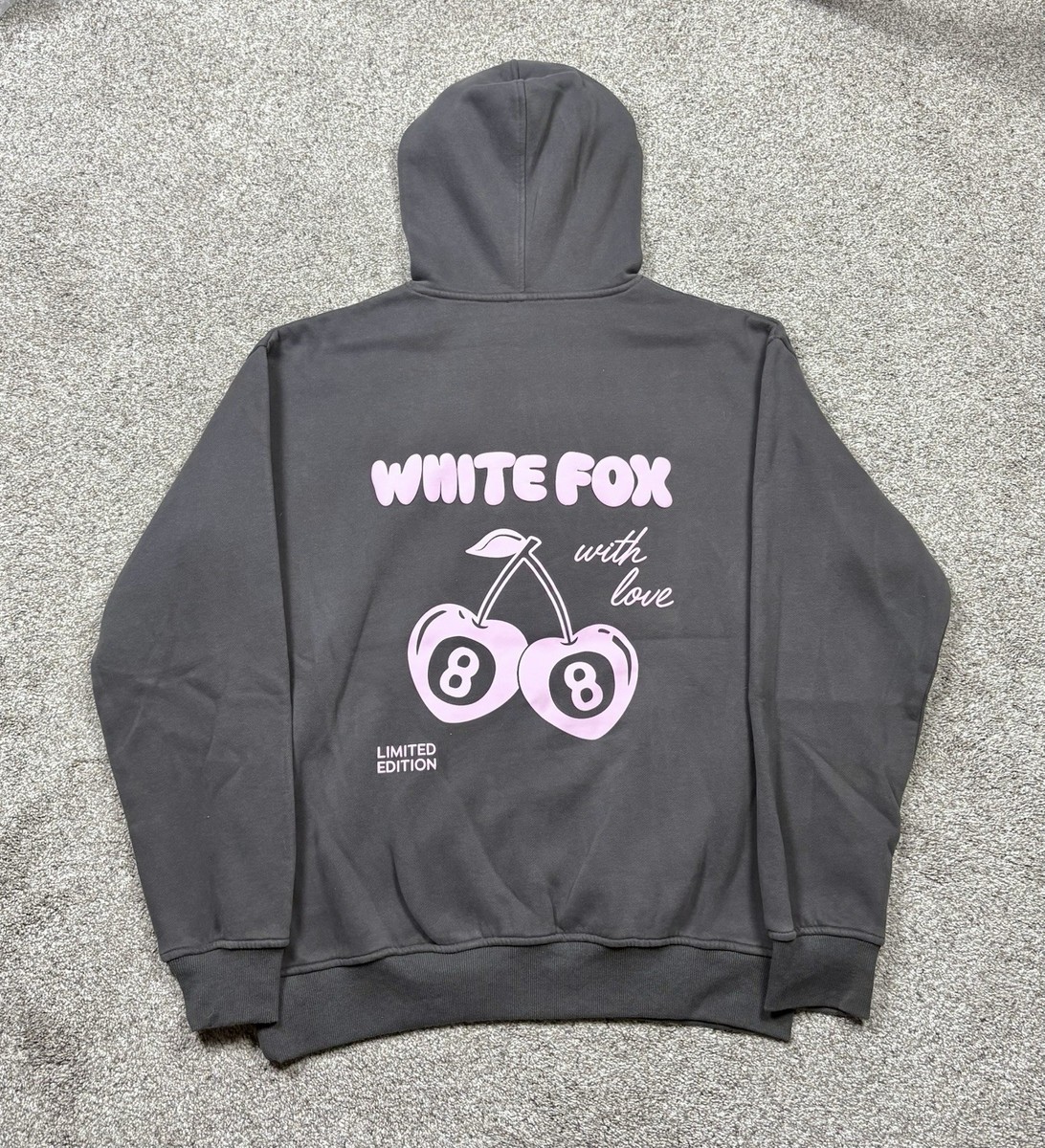 White Fox With Love In The Moment Oversized Hoodie Charcoal