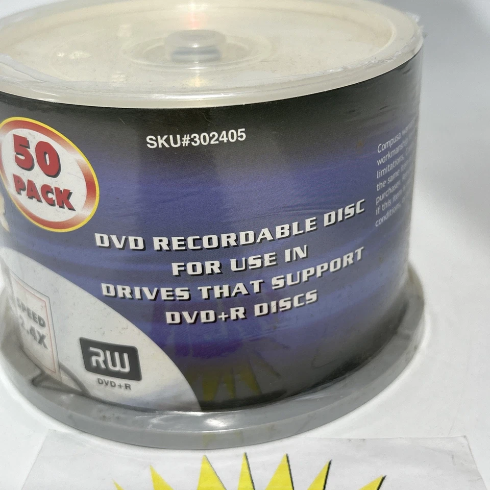 CompUSA DVD-R 120 Minute 4.7Gb 50 Pack Disc  2.4x RW New Sealed - Image 3 of 4