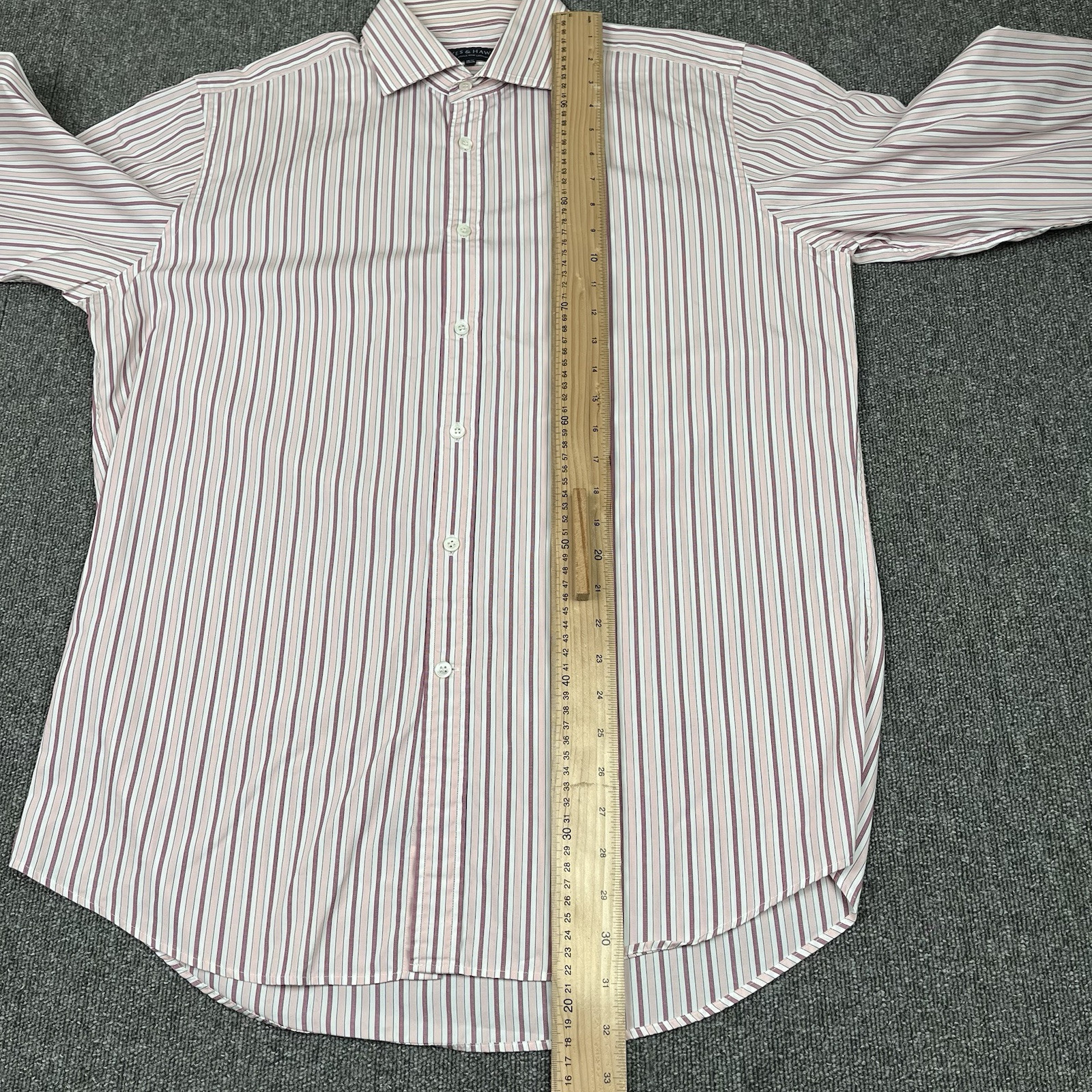 Camicia uomo Gieves & Hawkes 16 5 42 cm Saville fila rosa righe doppio polsino cotone