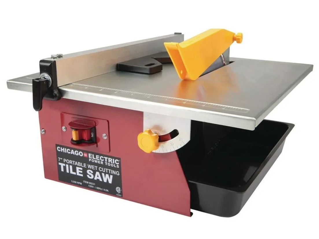 4.8 Amp, 7 in. Table Top Wet Cut Tile Saw - Fully Portable Works Wet or Dry