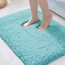 Ilango Teal Bathroom Rugs 32 20 Non Absorbent Extra Thick Soft Washable Bath
