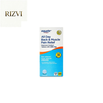 Equate All Day Back & Muscle Pain Relief Naproxen 220mg 200 Ct   