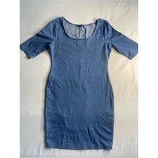 iris Blue Scoop-Neck Midi Dress
