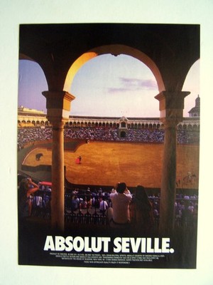 ABSOLUT SEVILLE - 1994 - 8''X11''- magazine vodka ad art print MINT
