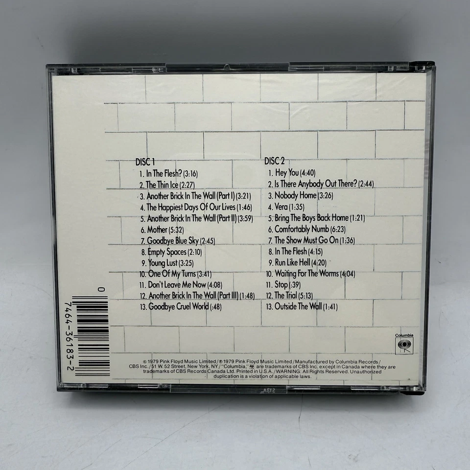 Pink Floyd – The Wall (CD 2 Disc Set W/Booklet 1979) Columbia C2K 36183 Foto 2 de 4