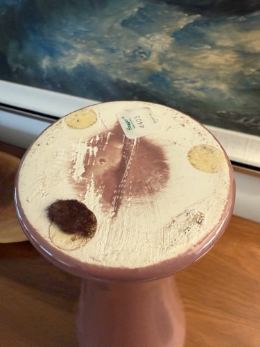VTG Postmodern Haeger Vase 15.25” Tall Mauve Pink Glossy Relief Design 1980s - Picture 6 of 8