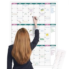 Large Dry Erase Calendar for Wall - Undated 3 Month Wall Calendar 28" x 40"
