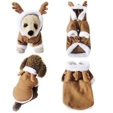 Yoption Christmas Reindeer Dog Costume, Winter Funny Pet Hoodies, Warm Puppy ...