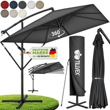 tillvex® Sonnenschirm Ø 330 cm Rechteckig Ampelschirm Gartenschirm Marktschirm