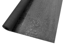 Faux Alligator Crocodile Skin Leather Fabric Black Upholstery 54" W