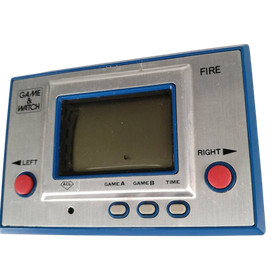 Nintendo RC-04 Game and Watch Silver Fire Boxed Japan Vintage Used 