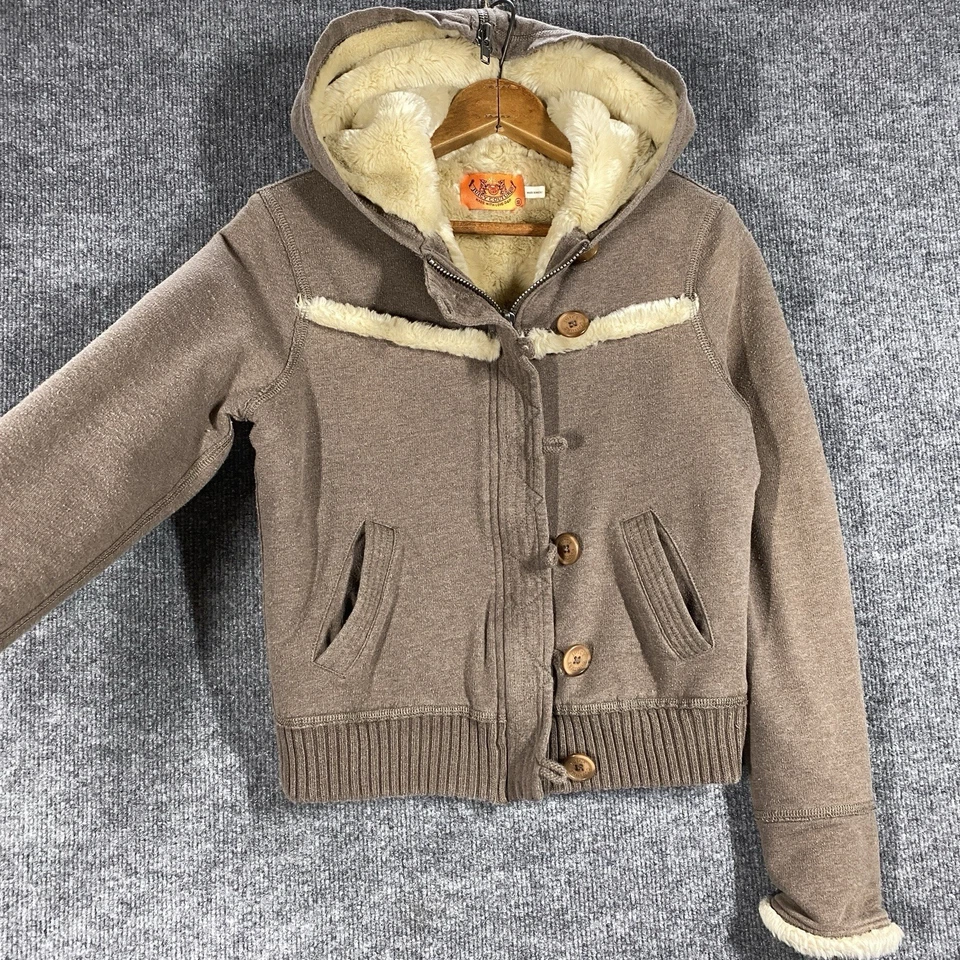 VINTAGE Y2K Juicy Couture Hoodie Sweatshirt Womens Small Faux Fur Lined Jacket - Image 3 of 4