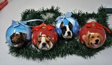 E S Pets Dog Christmas Ornament Unbreakable, Bulldog, Labrador, Golden retriever