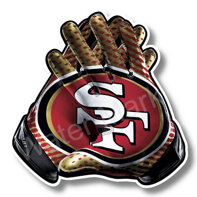 San Francisco 49ers Gloves Vinyl Sticker Decal Car Truck Windows Football