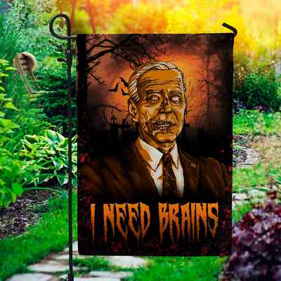 #ad I Need Brains Funny Biden Halloween Graden Flag $39.99