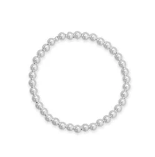 7" Classic 925 Sterling Silver 5mm Beaded Stretch Stacked Bracelet Jewelry New