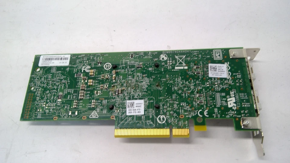 57404 DELL Broadcom 57404 110Gbps/25Gbps SFP28 Dual Port PCIe NIC 4GMN7 04GMN7 - Image 2 of 3
