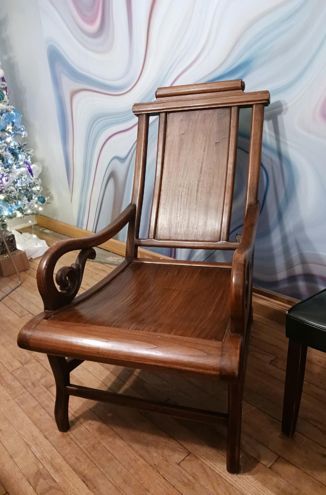Vintage Arhaus lounge chair, moon gazing chair, solid wood eBay