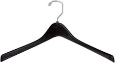 Coat Hangers Plastic 100 Black Contoured Outerware 17" Swivel Hook Retail Store