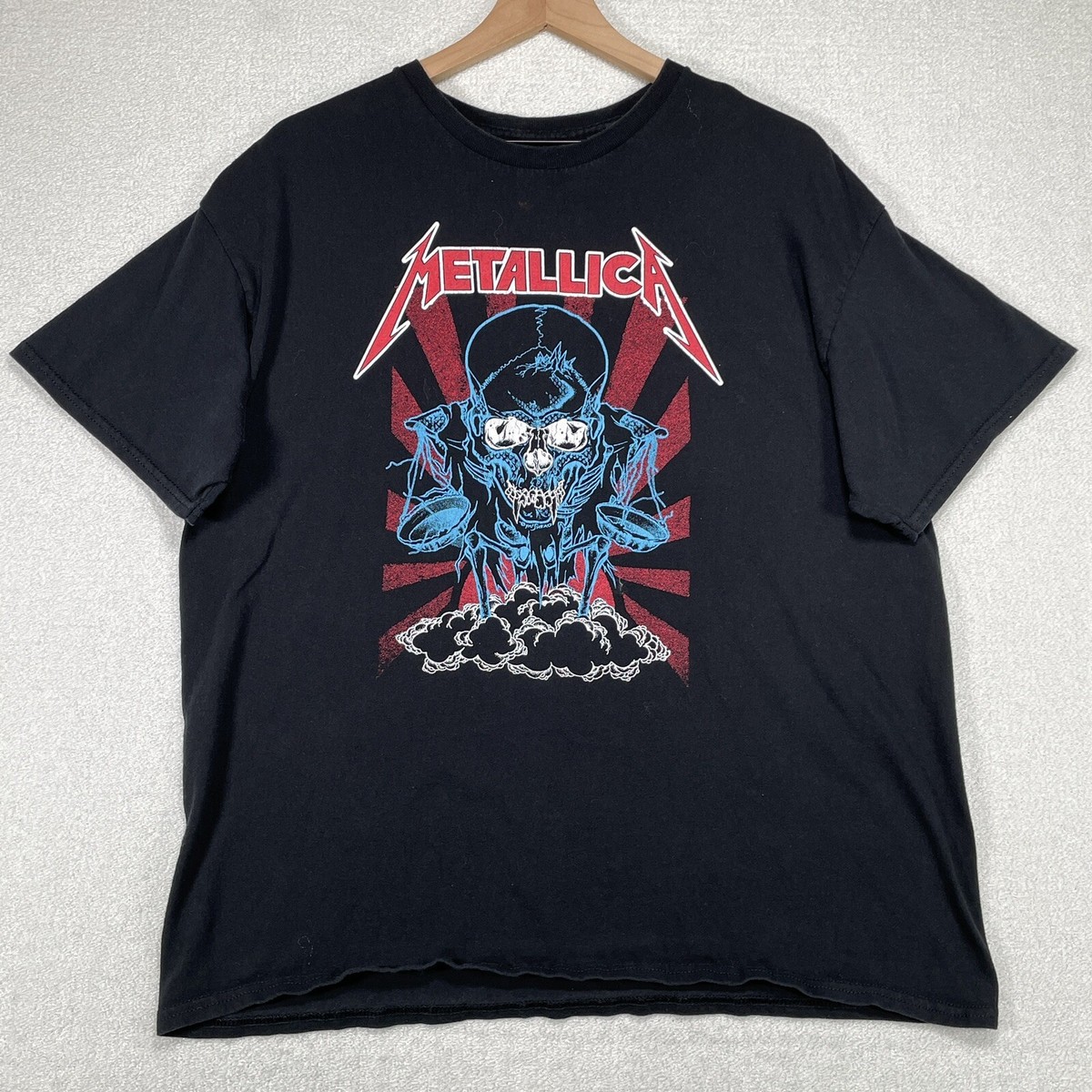 Metallica Shirt Mens XL Black Push Head Skull Short Sleeve Music 