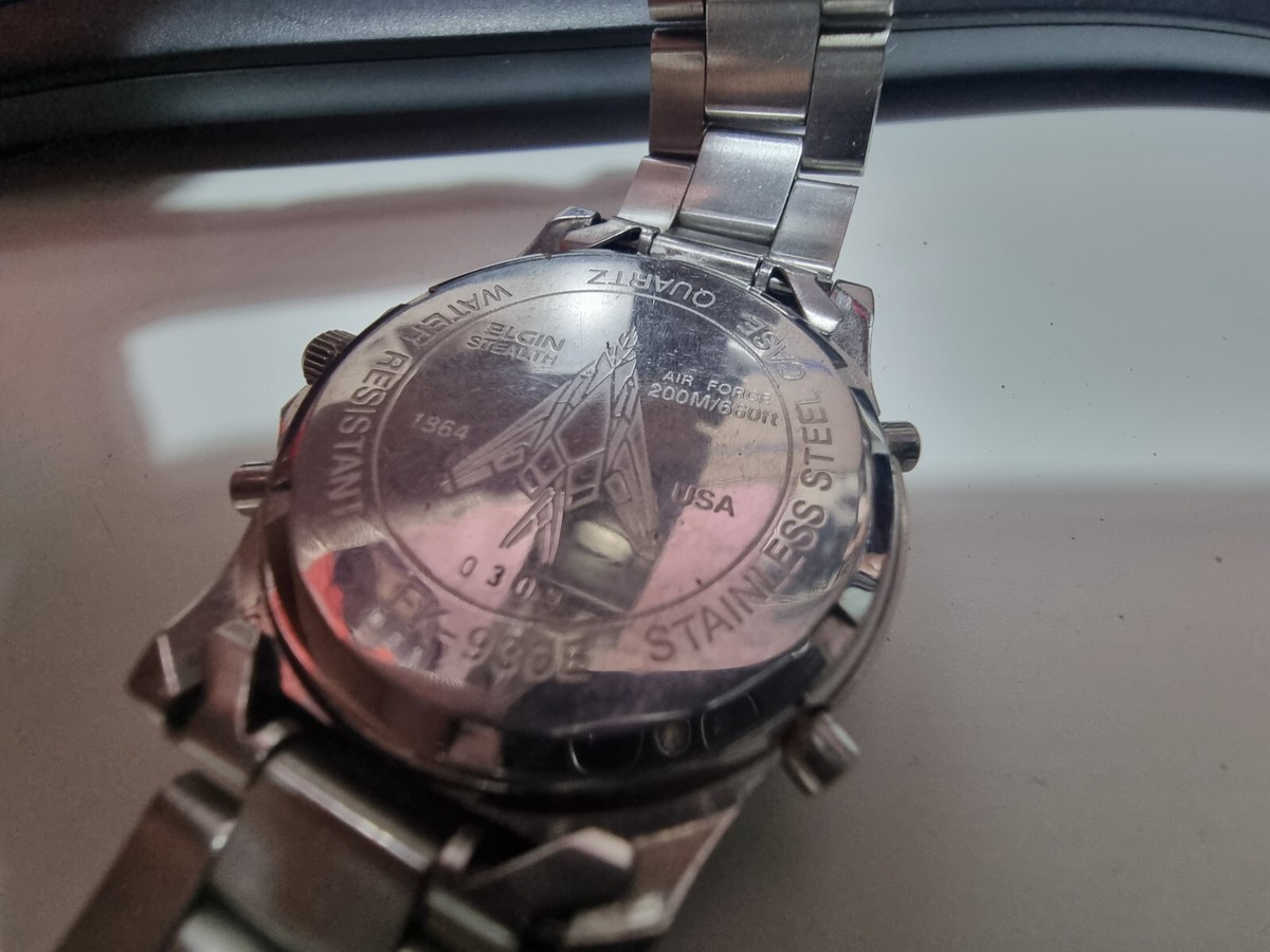 Rare Vintage Elgin USA Aero Gear Stealth FK-930E Air Force watch 