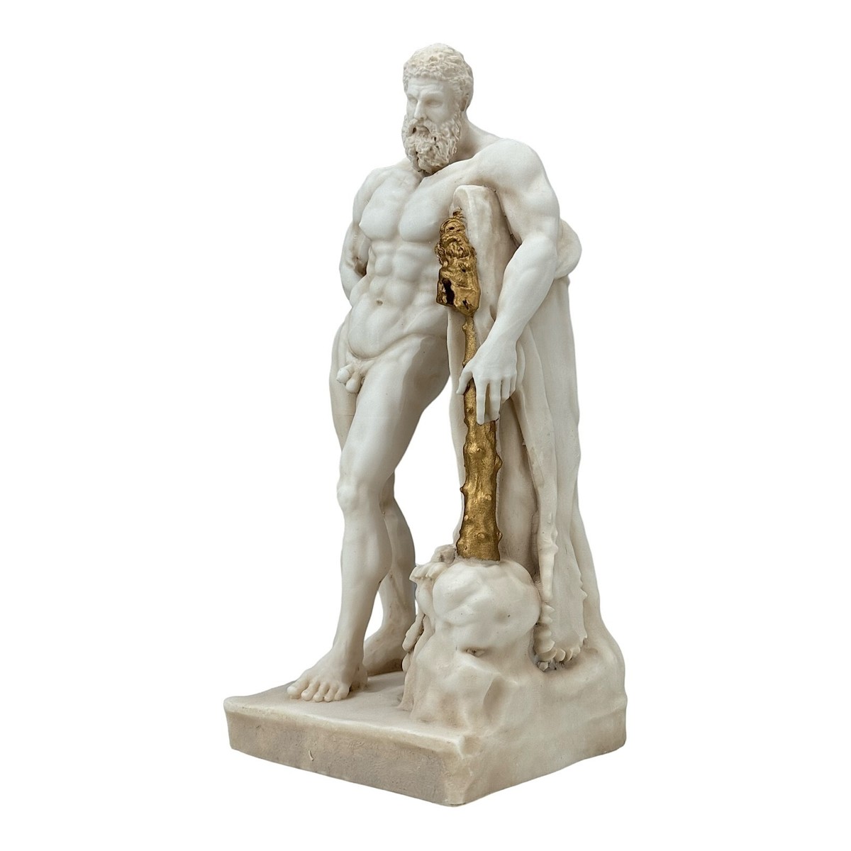 Farnese Hercules Heracles Greek Cast Marble Grey Patina Statue