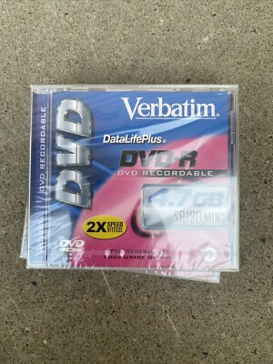5 VERBATIM Blank DVD-R DVDR 16X 4.7GB Logo Branded Media Disc