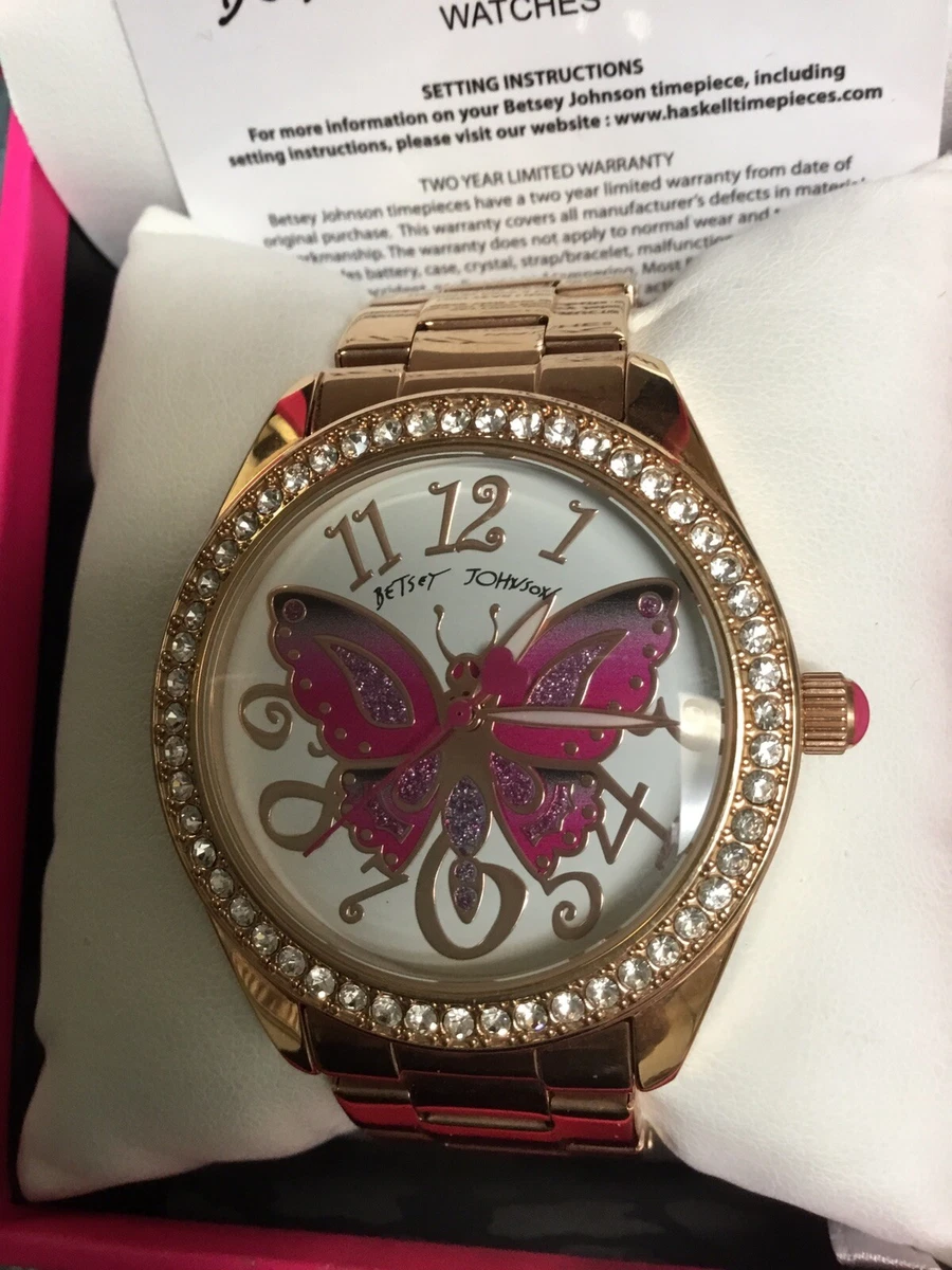 Rose gold butterfly watch top