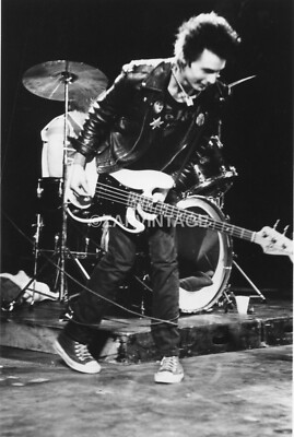 Vintage Sid Vicious From The Sex Pistols On Stage Drumming Photo