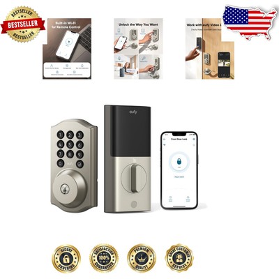 Keyless Security: Smart Lock C30 with Built-In WiFi and Elegant Nickel Design