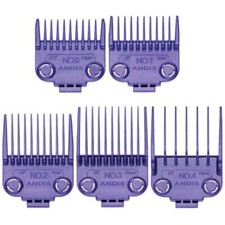 Andis Dual Magnet 5 PC Comb Set MLC ML Master Clipper Attachments 560997 Purple