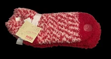 Women's Nobo No Boundaries Cozy Fluffy Space Dye Quarter Socks Red White Sz 4-10
