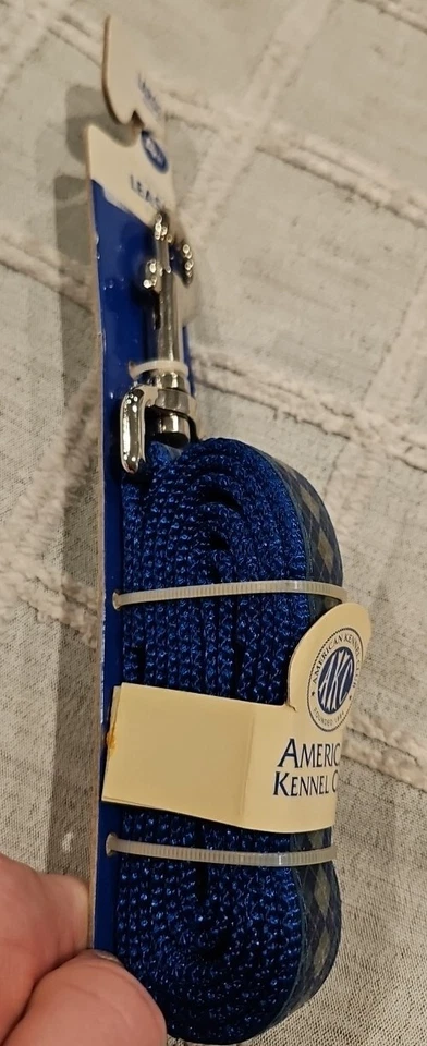 Correa de nailon American Kennel Club 4 pies NUEVA envío gratuito correa ancha correa azul de 1" Foto 3 de 4