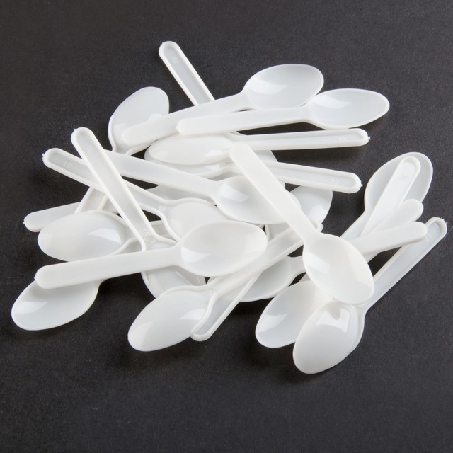 150 3" Plastic White Taster Mini Sample Spoons eBay