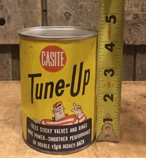 Vintage CASITE Tune Up Hasting Mfg. Gas Service Station Tin Can NOS
