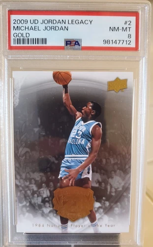 2009 Upper Deck MICHAEL JORDAN #2 PSA 8 Legacy Card Gold NORTH CAROLINA #23 SP