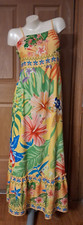 Shein Maxi Sun Dress Spaghetti Straps Elastic Back Multicolored Floral Size 8/10