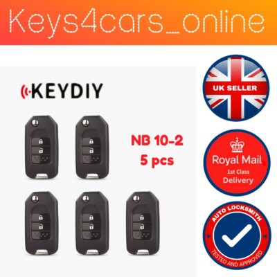 5 Stck. KEYDIY Serie NB10-2 2 Tasten Universal Fernbedienung Autoschlüssel Anhänger Honda Style