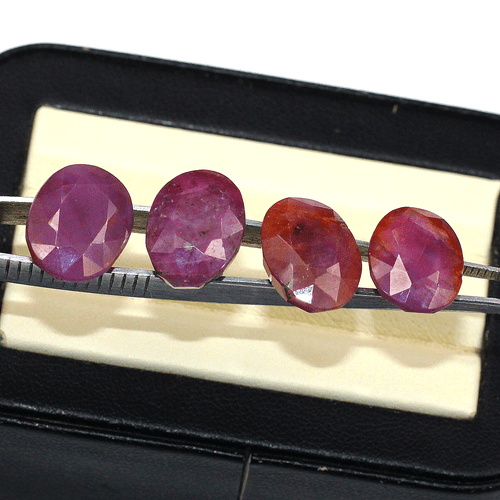 4 Pcs Natural African Ruby Untreated 14.7mm-15.7mm Oval Cut Loose Gemstones Lot - Picture 16 of 17