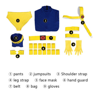 X-men '97 Cyclops Cosplay Costume Accessories Jumpsuit With Belts Halloween