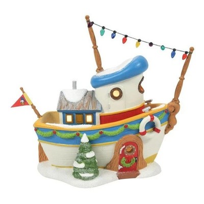Department 56 Disney Village Donald Duck The Halls Boat New LE RARE 6013668