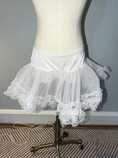 Leg Avenue White Lace Trimmed Petticoat Crinoline Skirt Slip One Size