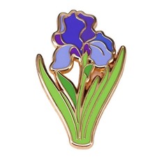 Iris Floral Enamel Pin Badge Lapel Pins for Women Men, Vintage Brooch Pins for C