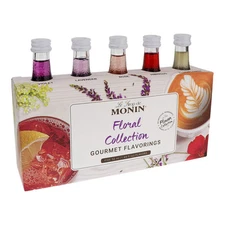 Floral Syrup Collection 5 Pack Natural Flavors for Cocktails Teas Lemonades