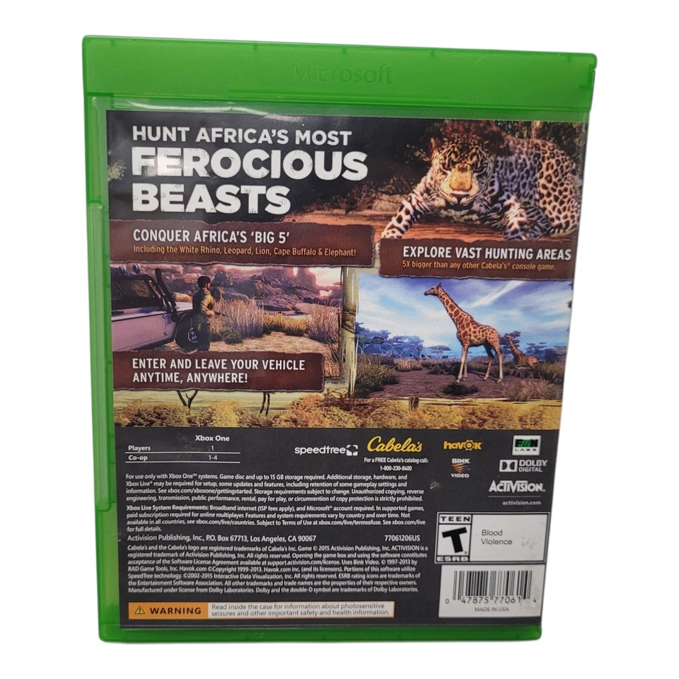 Cabela's African Adventures Xbox one | Boxed | Mint DISC | XBOX Series X - Image 2 of 4